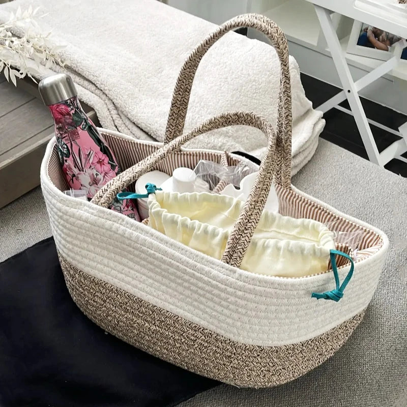 Rope weaving storage basket