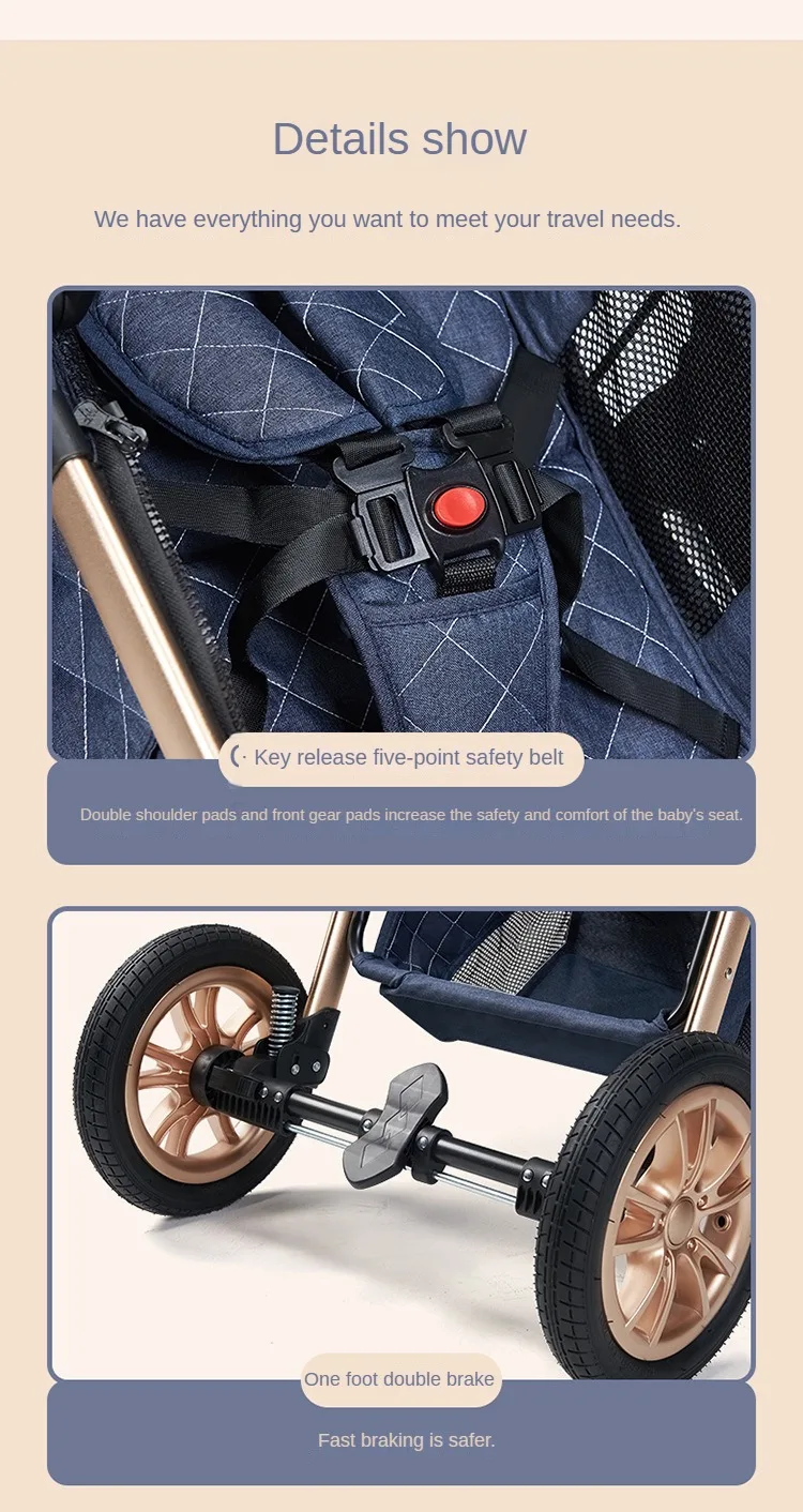 V9 Baby Stroller 2 in 1