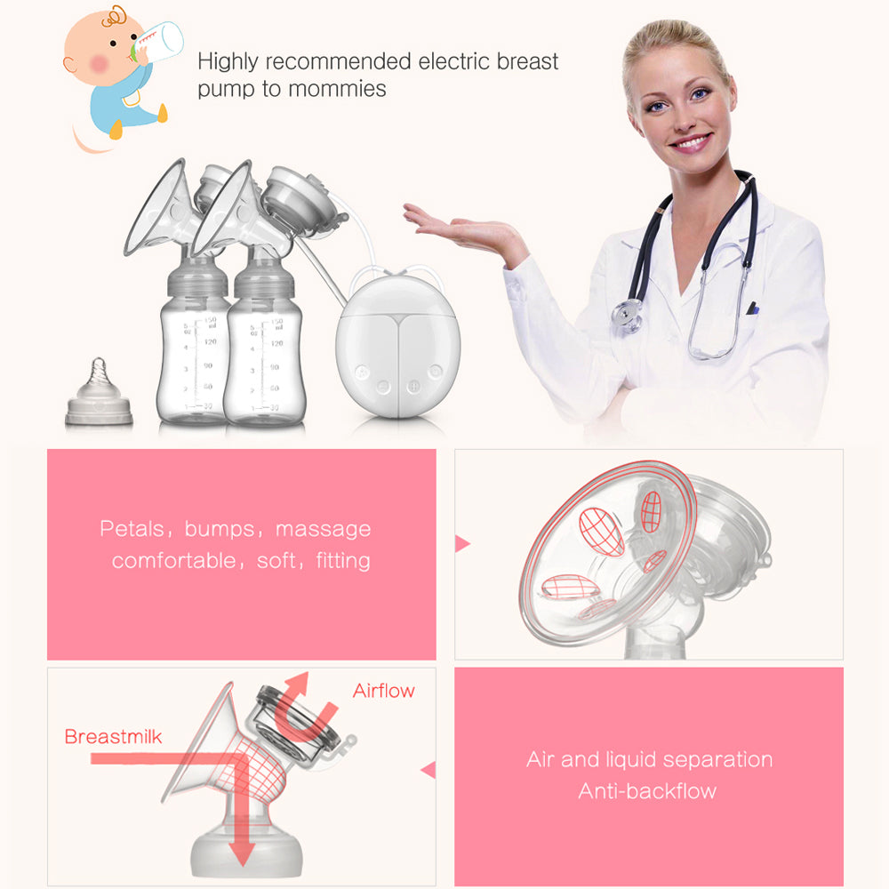 Double electric breast pump