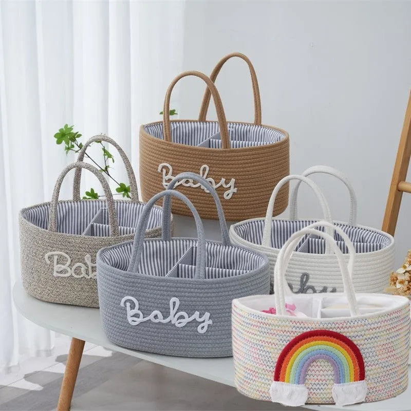 Rope weaving storage basket