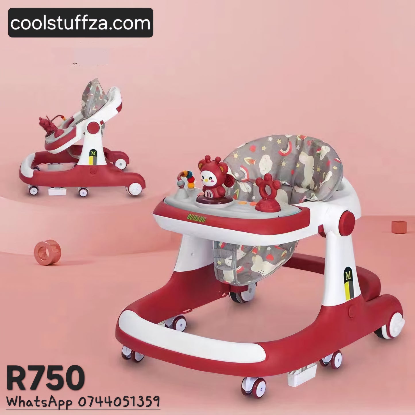 Baby Walker 5 in 1 maroon
