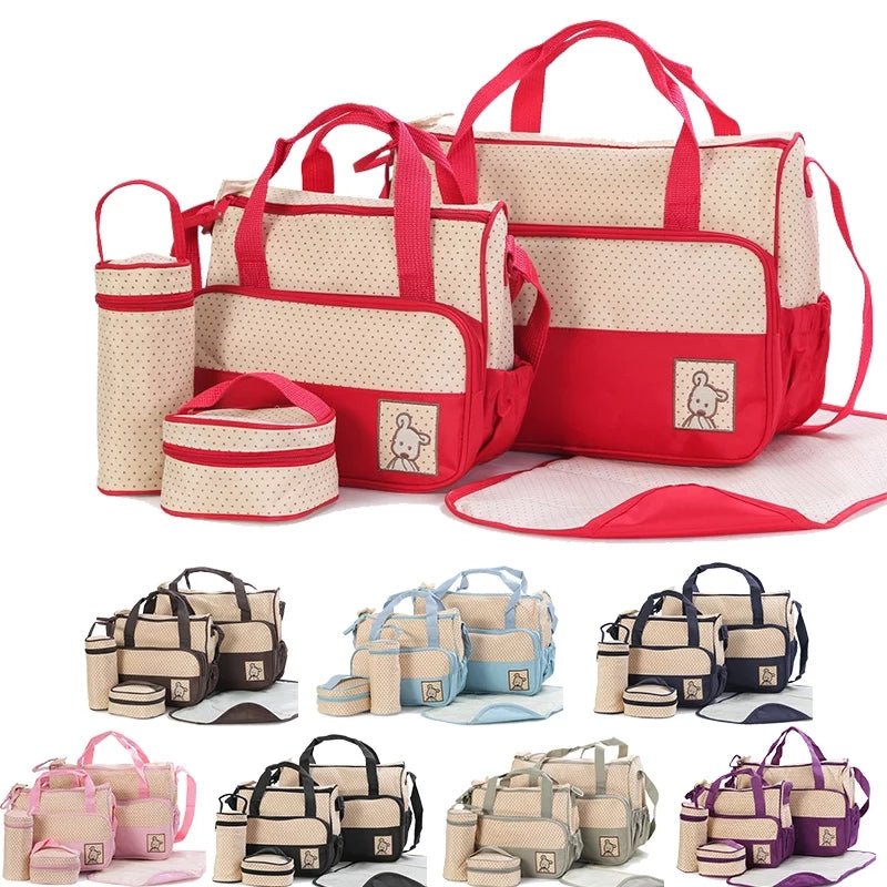 5 Pieces Nappy bags red