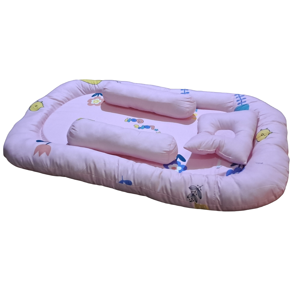 Baby Nest Crib with Mosquito Net pink 3