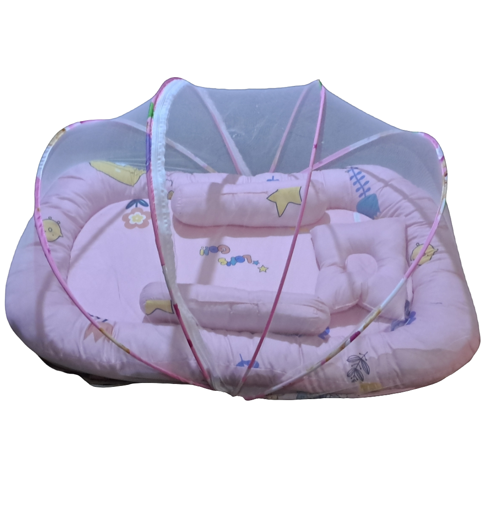 Baby Nest Crib with Mosquito Net pink 8