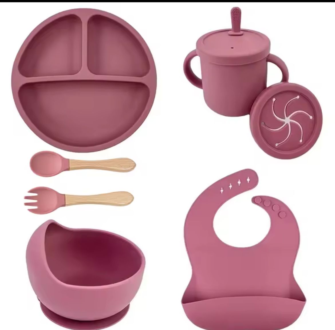 6 Pieces Silicone Feeding Set