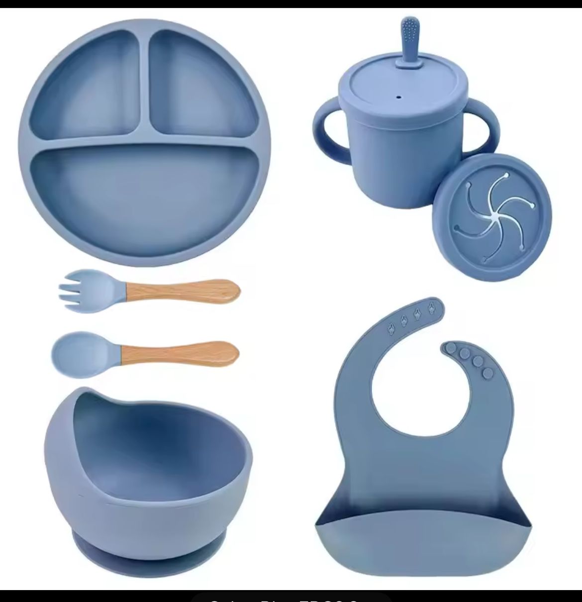 6 Pieces Silicone Feeding Set
