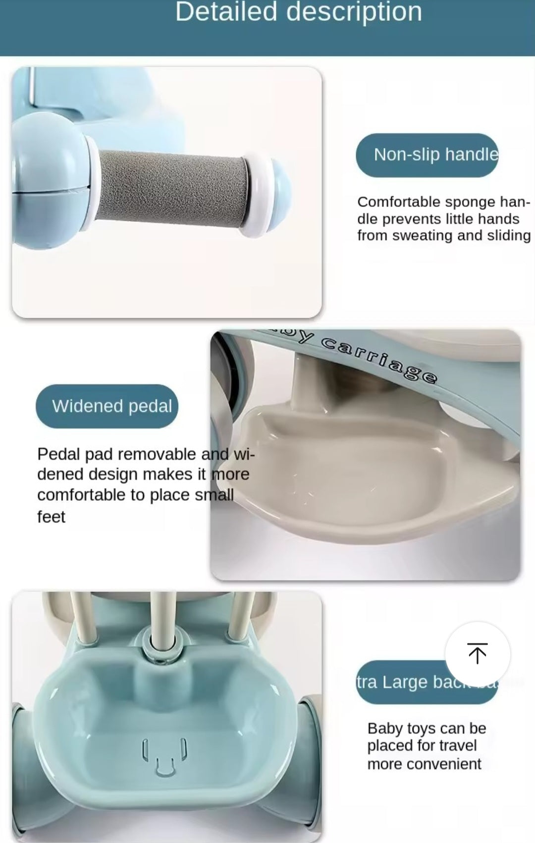 4-in-1 Baby Ride-On Tricycle