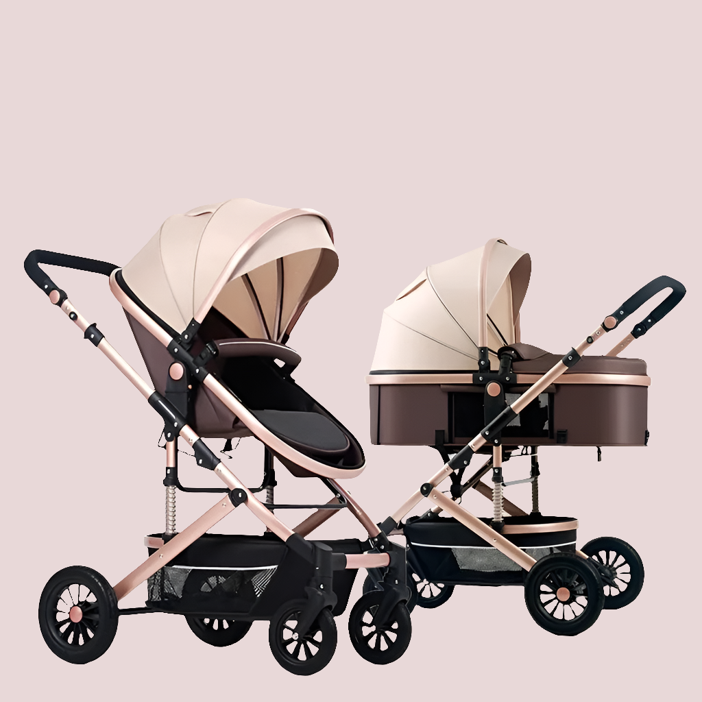 V6 Baby Stroller 2 in 1 coffee